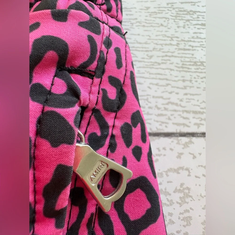 AMIRI Pink Leopard Print Swim Trunks Shorts, Size Large - Picture 7 of 13
